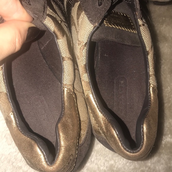 Brown, Tan and Gold Coach “Kate” sneakers - Picture 3 of 3